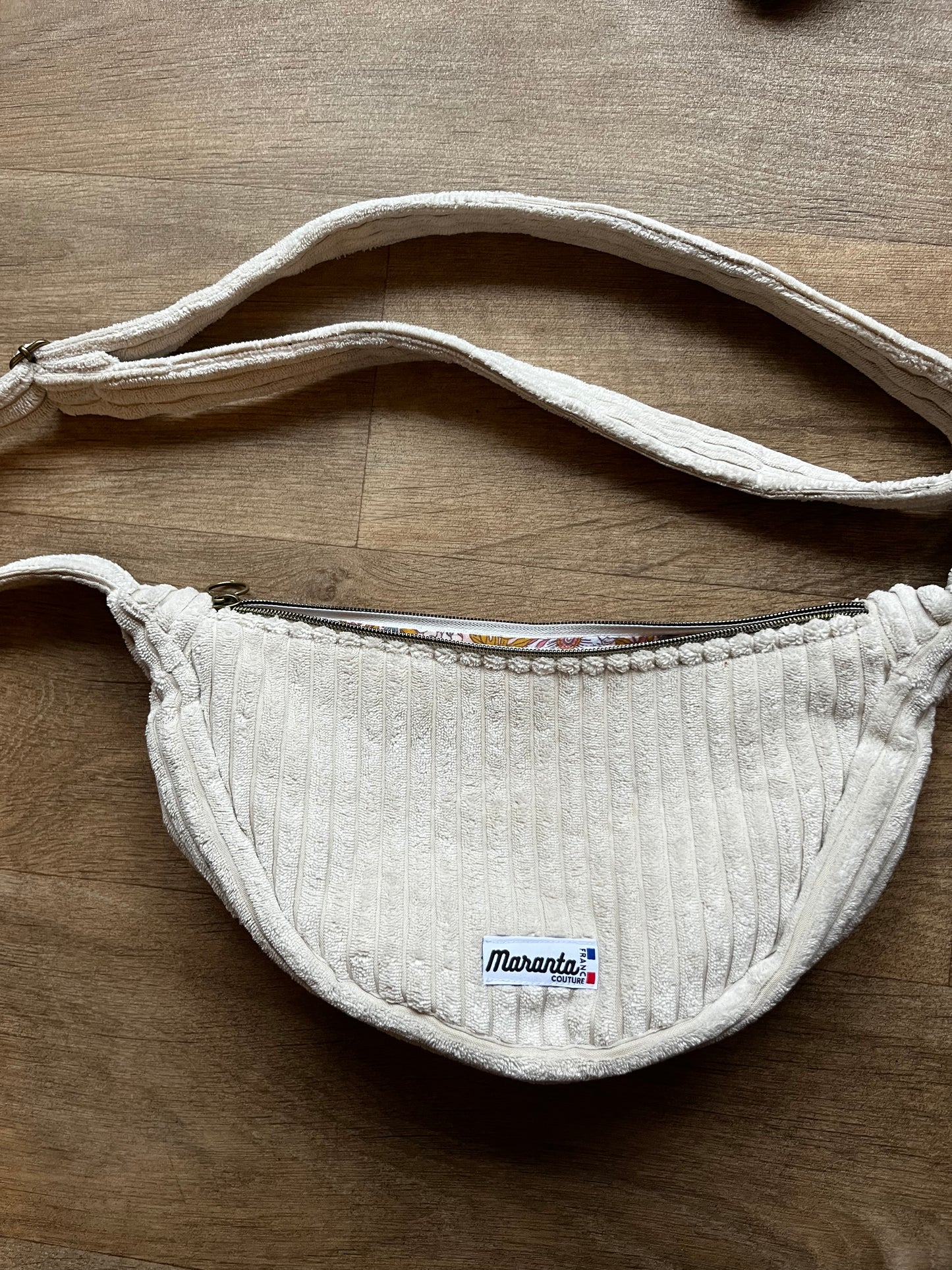Sac demi-lune écru