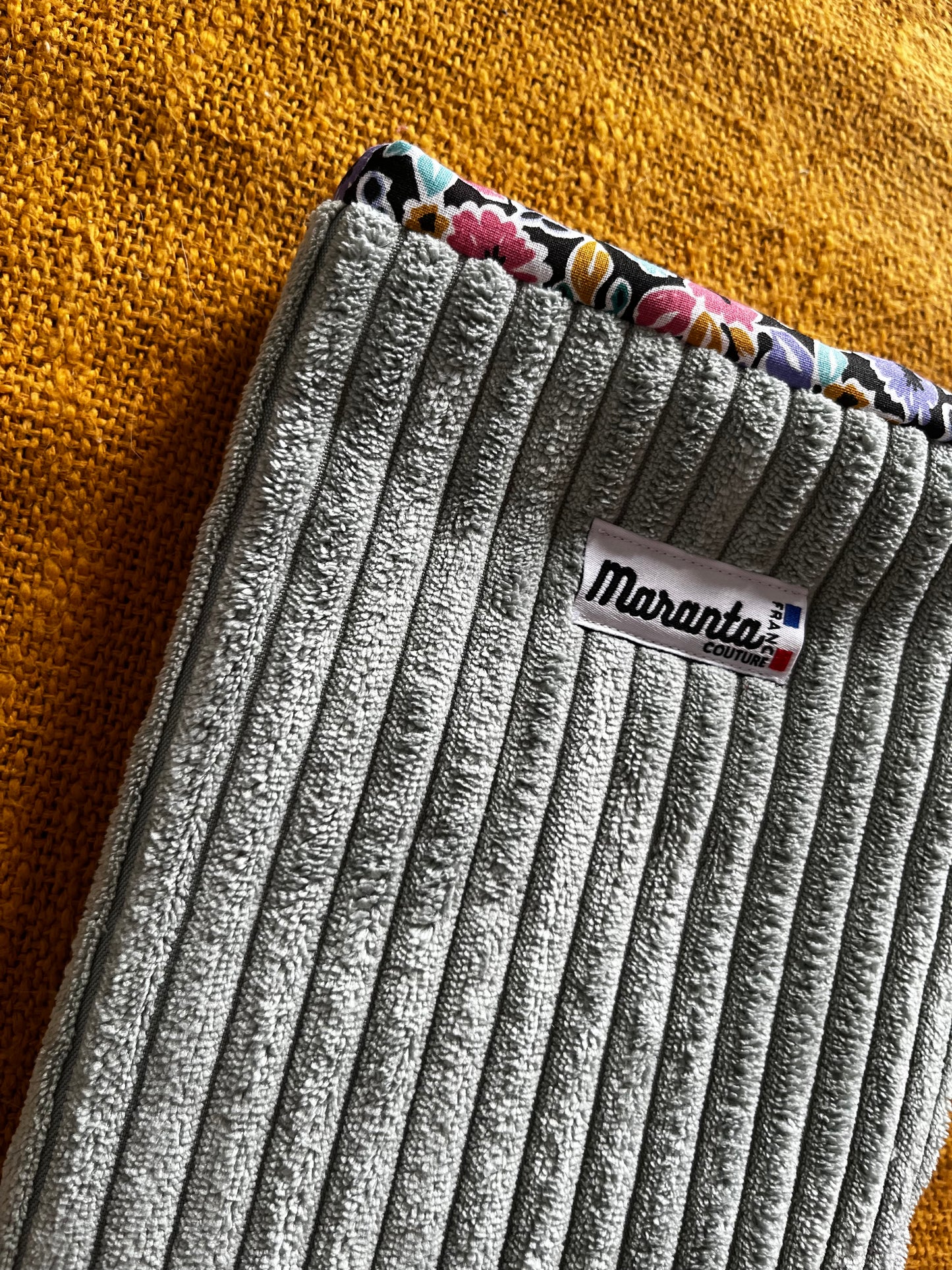 Pochette à livre velours sauge
