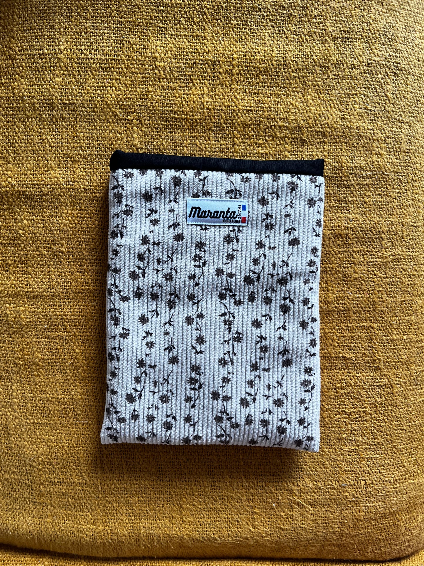 Pochette à livre velours petites fleurs