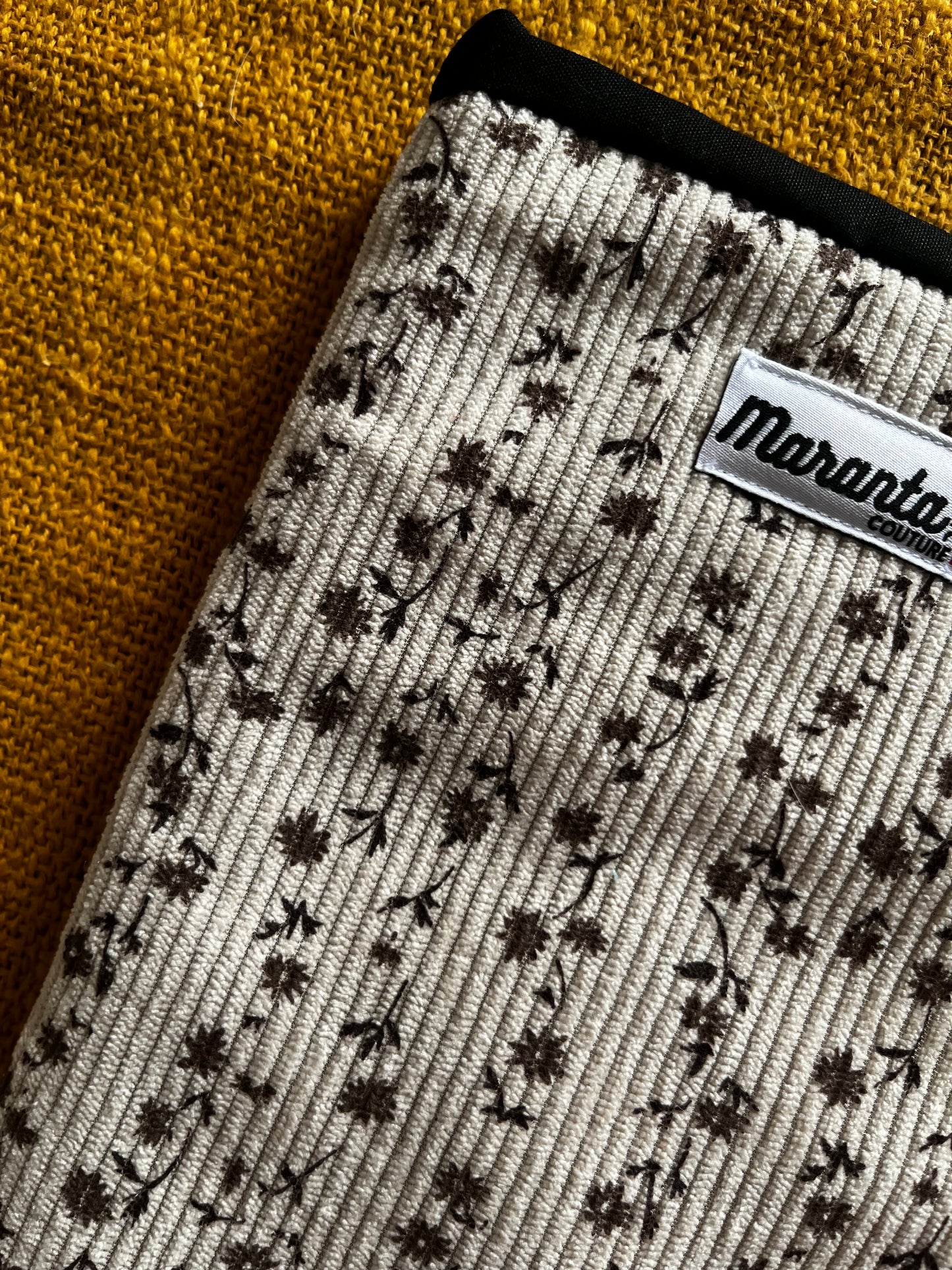 Pochette à livre velours petites fleurs