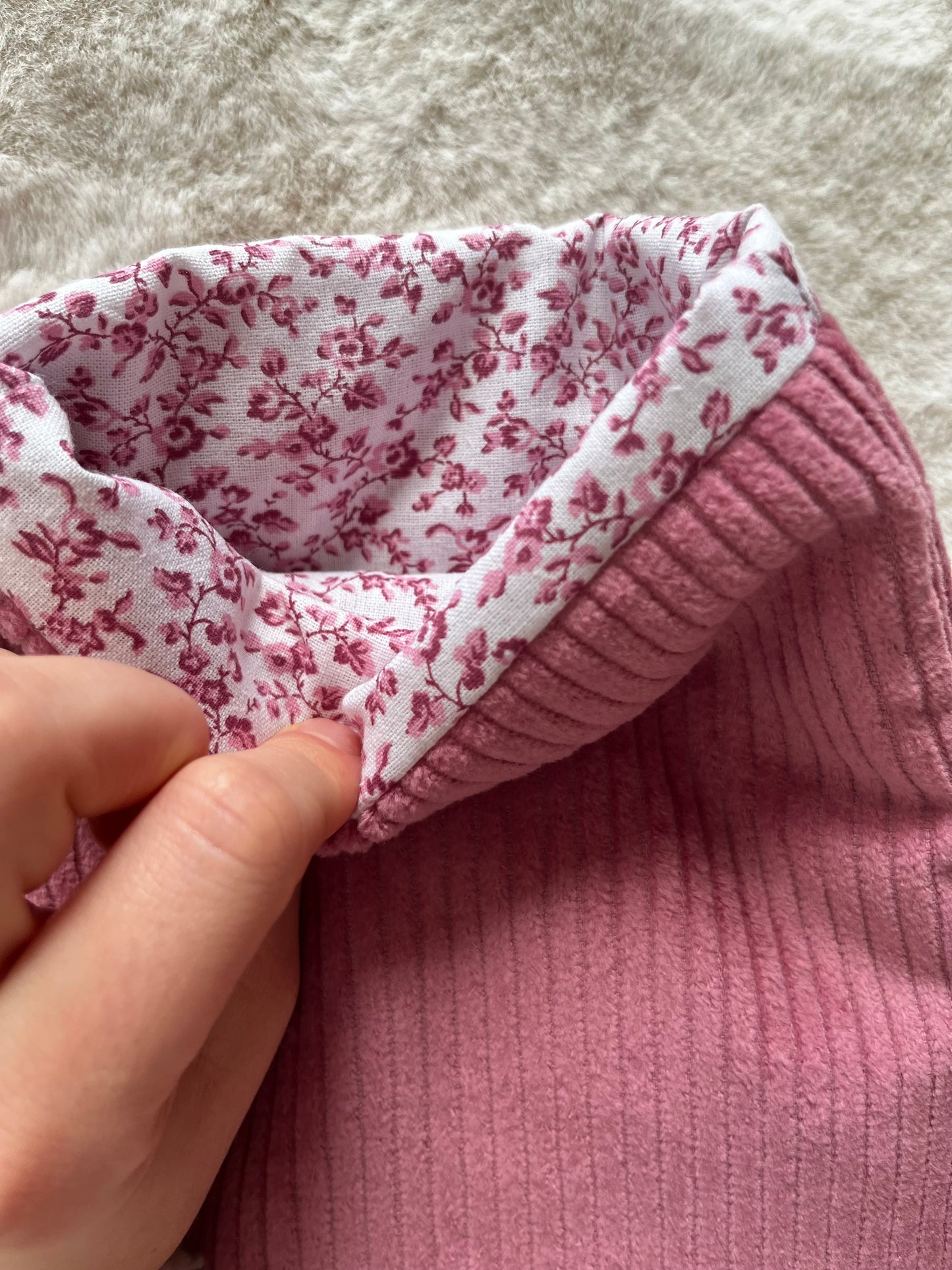 Pochette à livre velours vieux rose