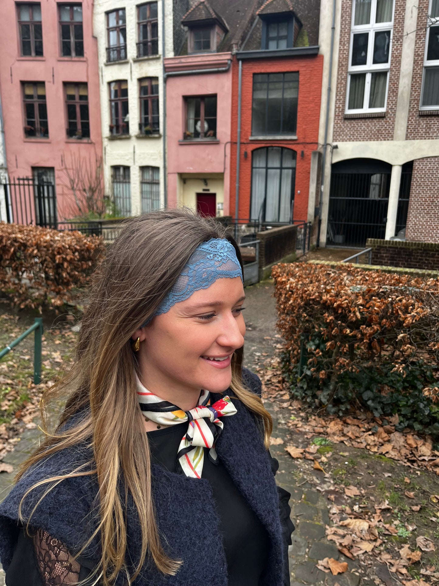 Bandeau dentelle bleu