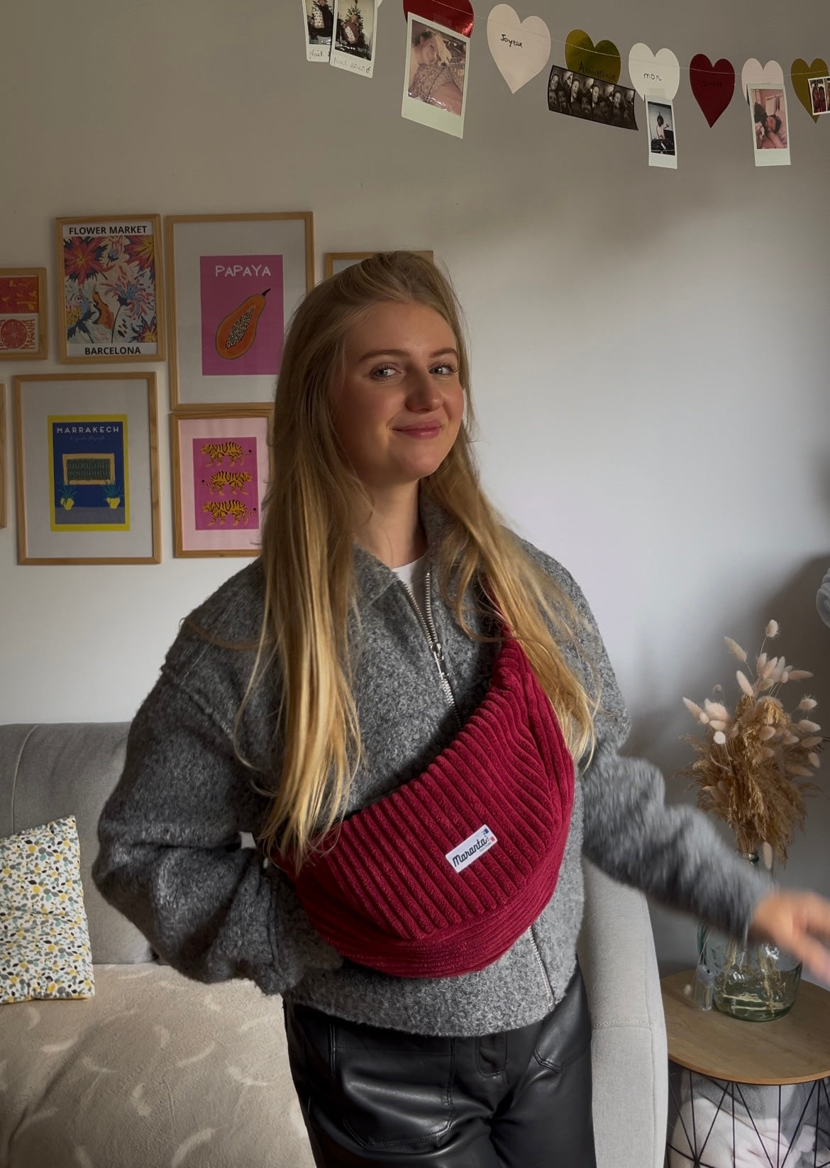 Sac demi-lune bordeaux