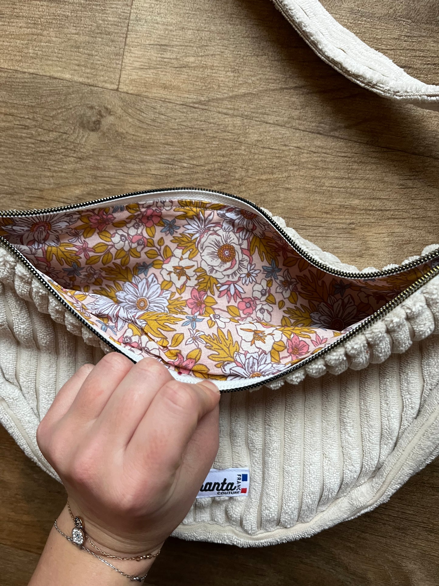 Sac demi-lune écru