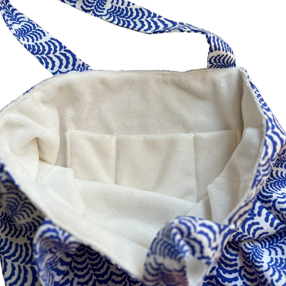 Sac de plage bleu & blanc