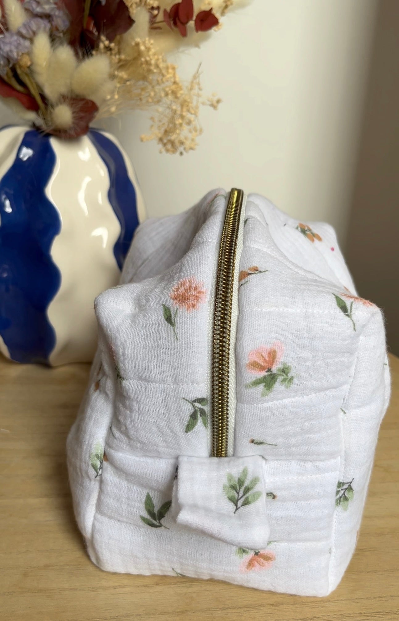 Trousse gaze de coton petites fleurs