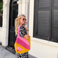 Sac de plage jaune & rose