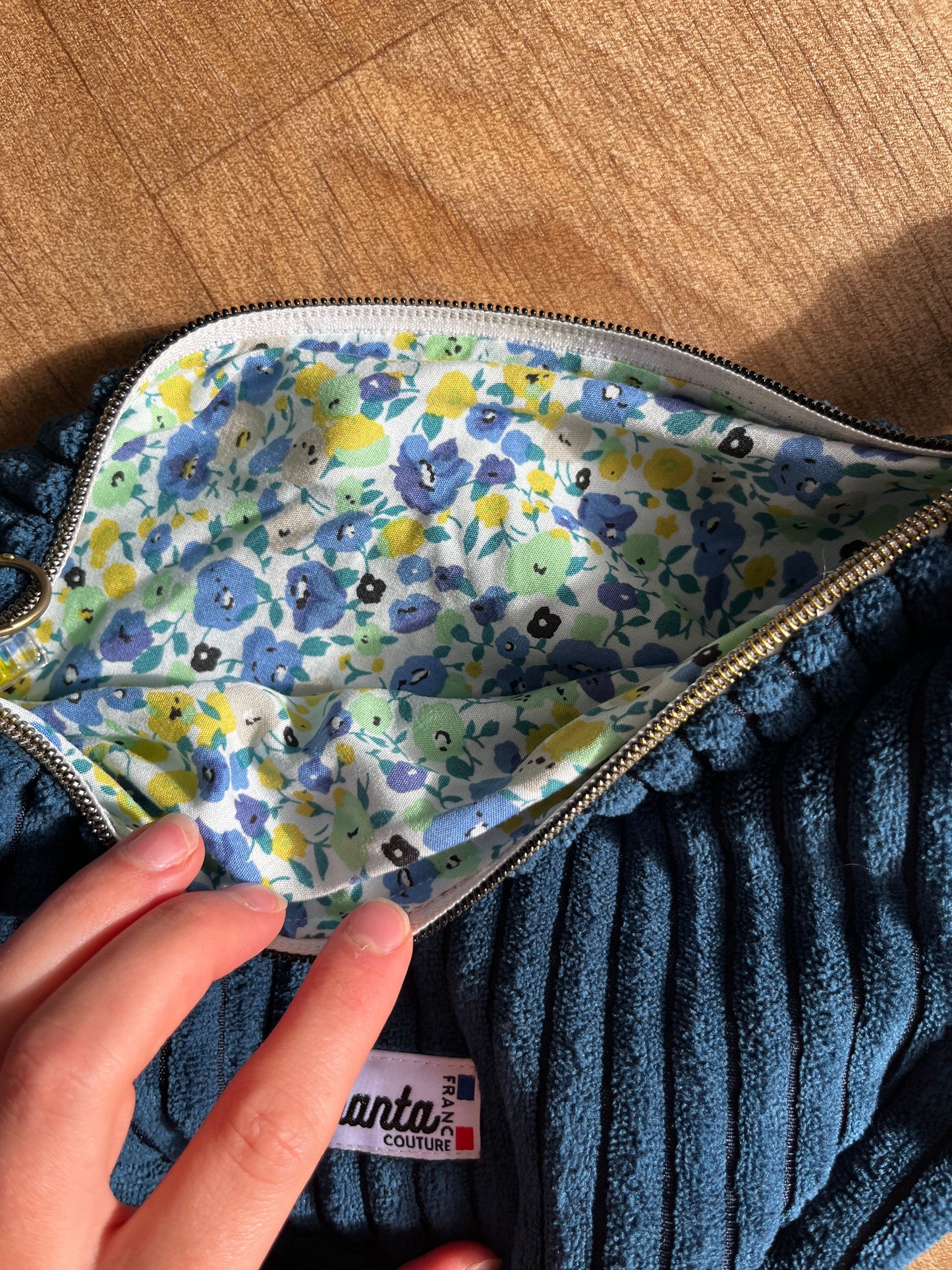 Sac demi-lune bleu