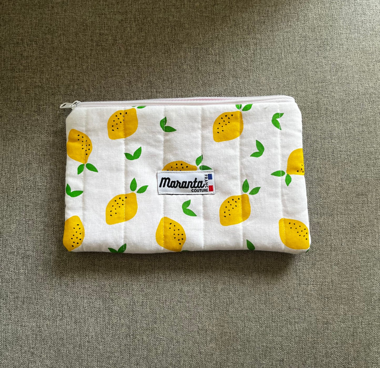 Pochette plate coton imprimée citron 🍋