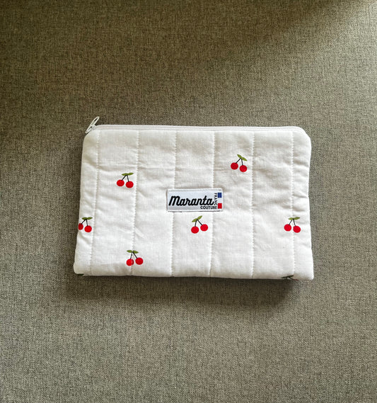 Pochette plate coton imprimée cerise 🍒