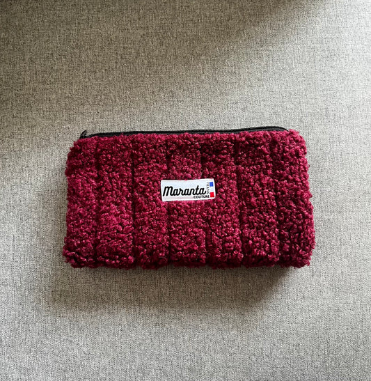 Pochette plate moumoute bordeaux