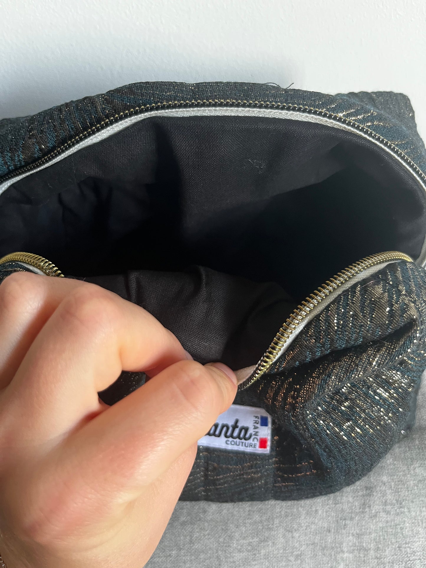 Trousse lurex bleu nuit