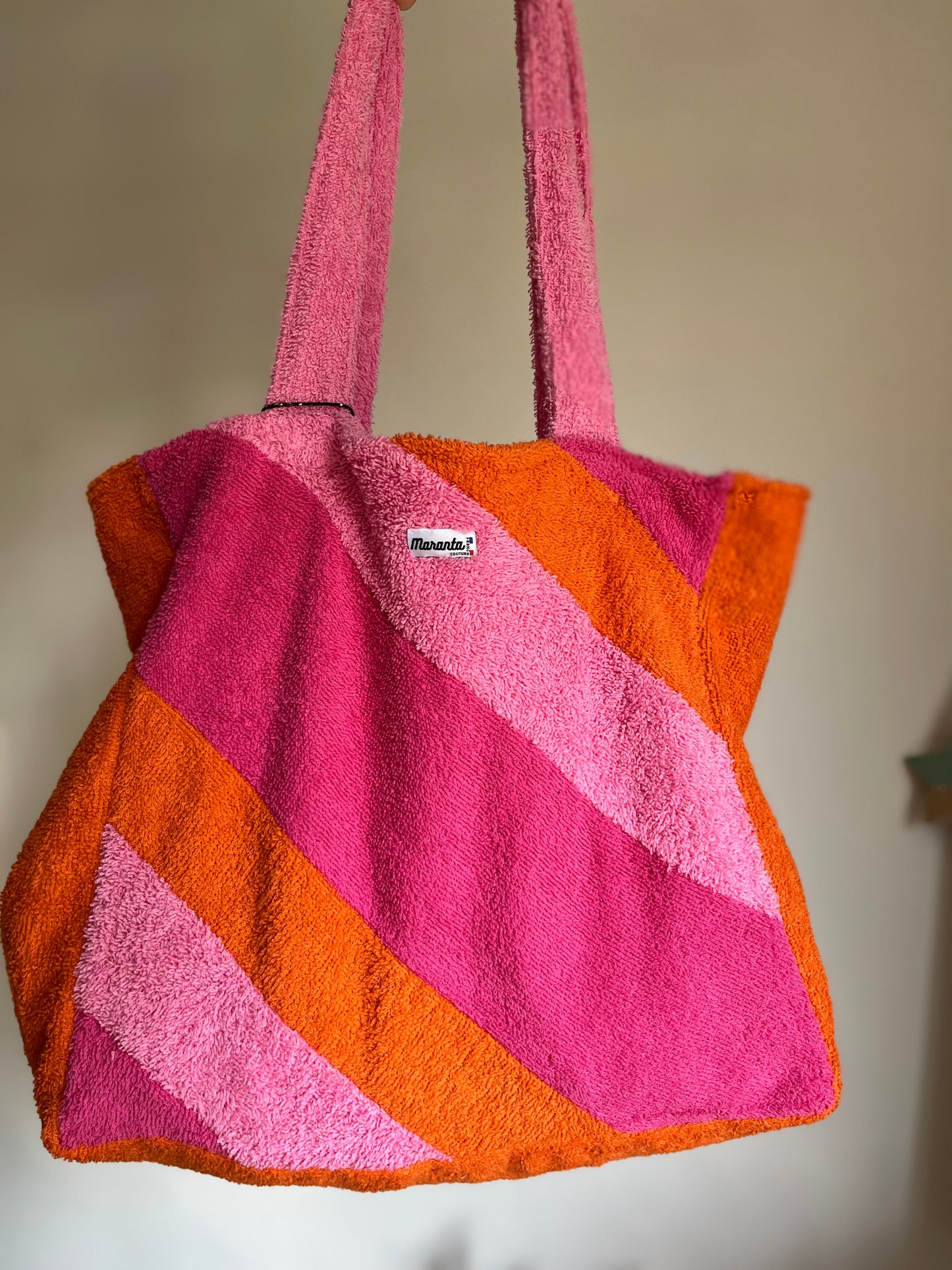 Sac de plage orange & rose