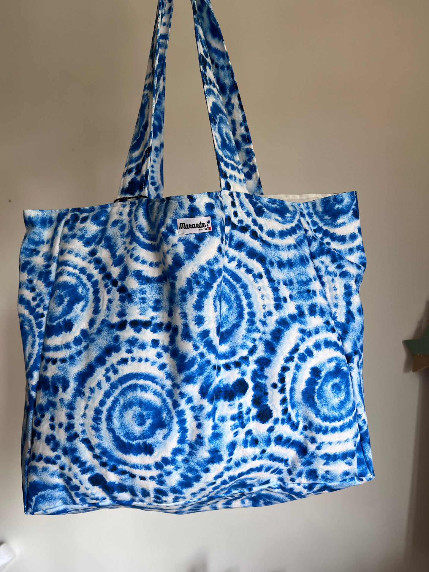 Sac de plage tie & dye bleu