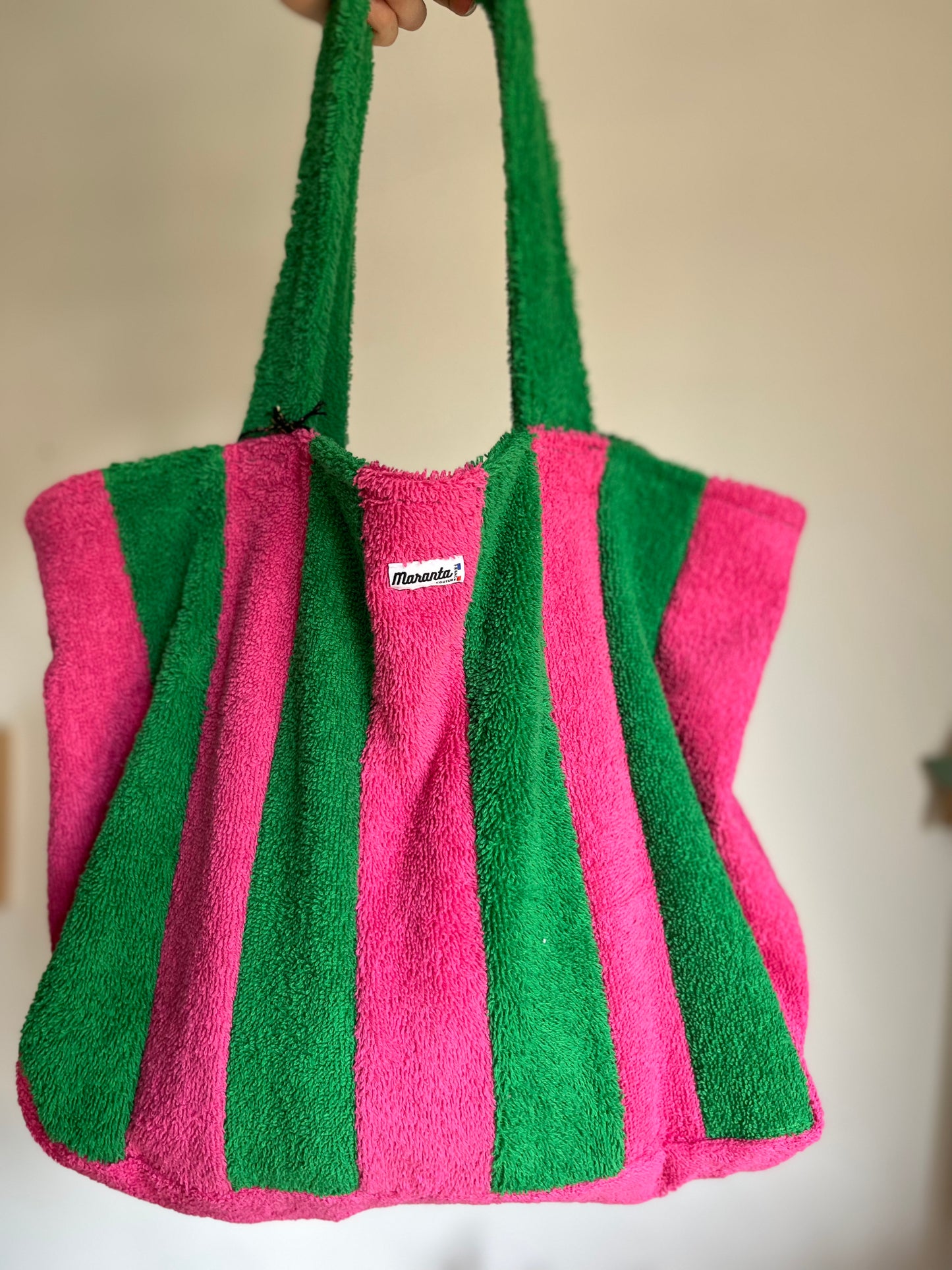 Sac de plage rose & vert