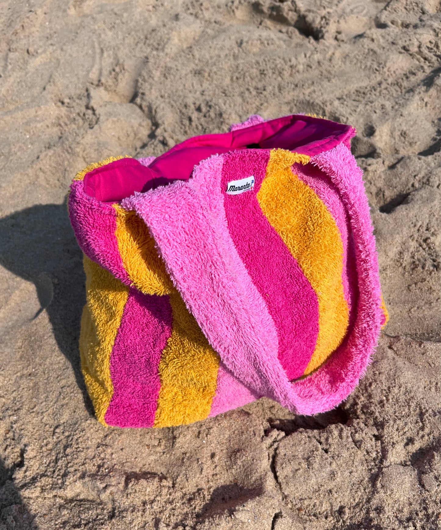 Sac de plage rose & jaune