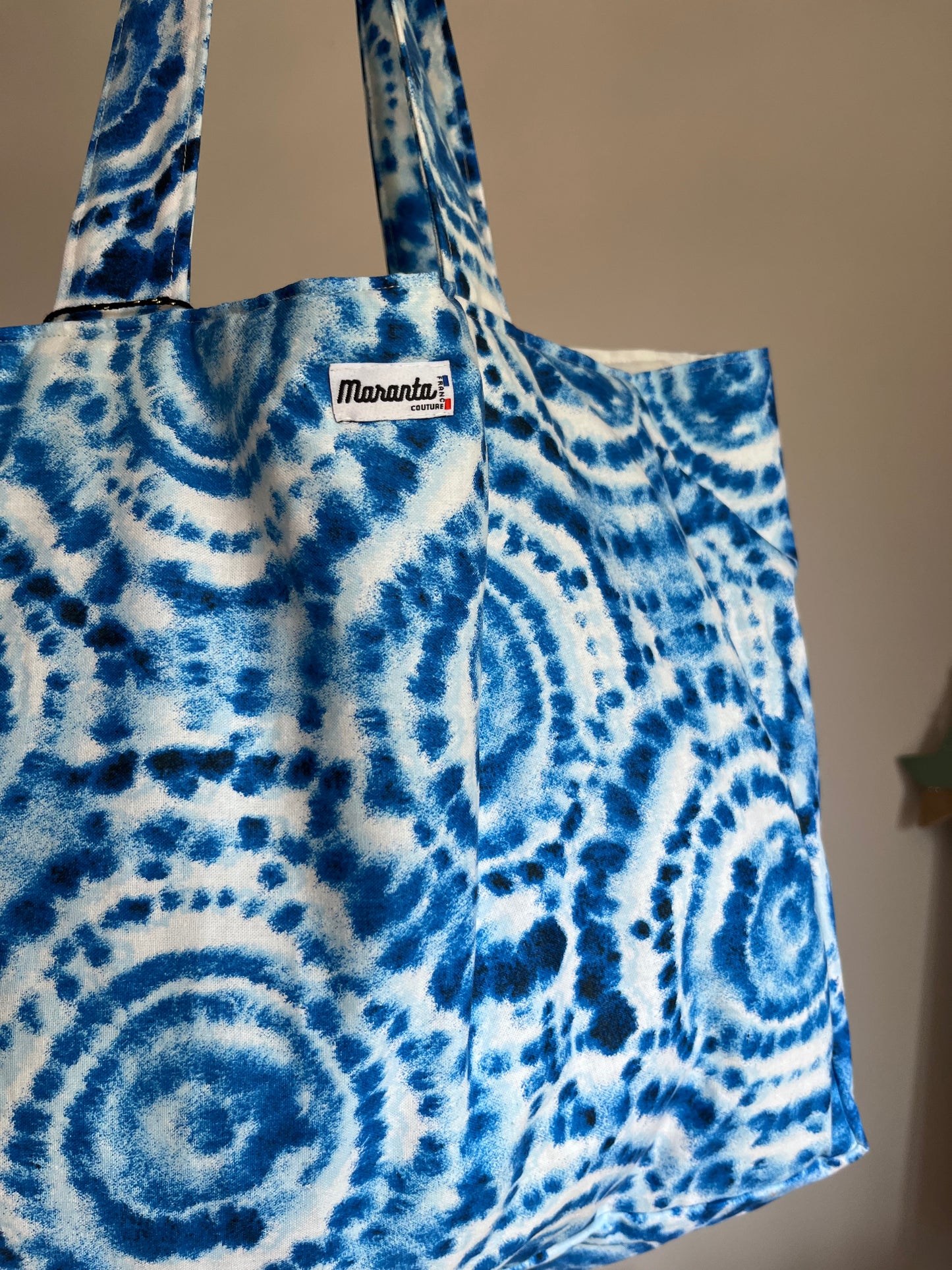 Sac de plage tie & dye bleu